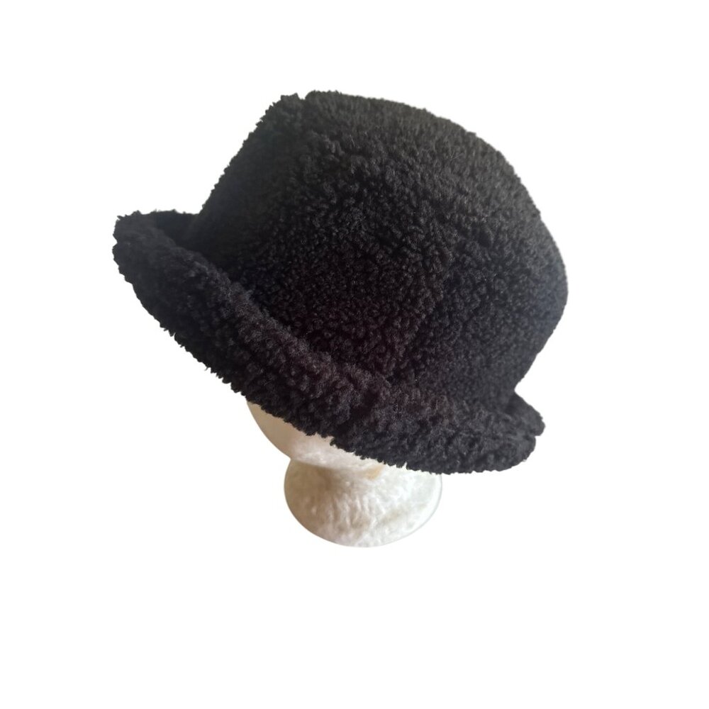 Urban Outfitters Black Sherpa‎ Bucket Hat Boucle Streetwear Winter